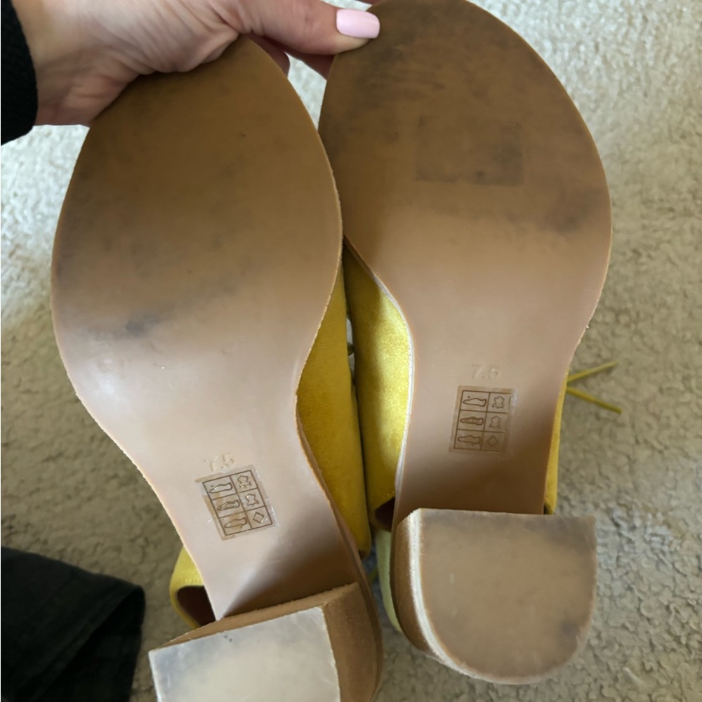 Jeffrey Campbell x Free People Minimal Lace up Heels - Worn Once Yellow Size 7.5 - Picture 8 of 9